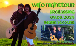 Wifo Night Tour 2025, Irish Cream & Scottish Whiskey, Irish Folk & Scottish Music, Bährle Claudia und Thomas das Irish Folk Duo aus dem Chiemgau.